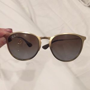Women’s gold Ray Ban sunglasses